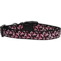 Unconditional Love Pink Nylon Ribbons on Black Dog CollarLarge UN763643